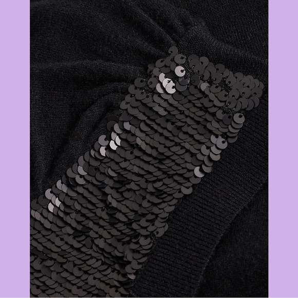 NWT Express Black Sequin Button Front Cardigan - Picture 5 of 15